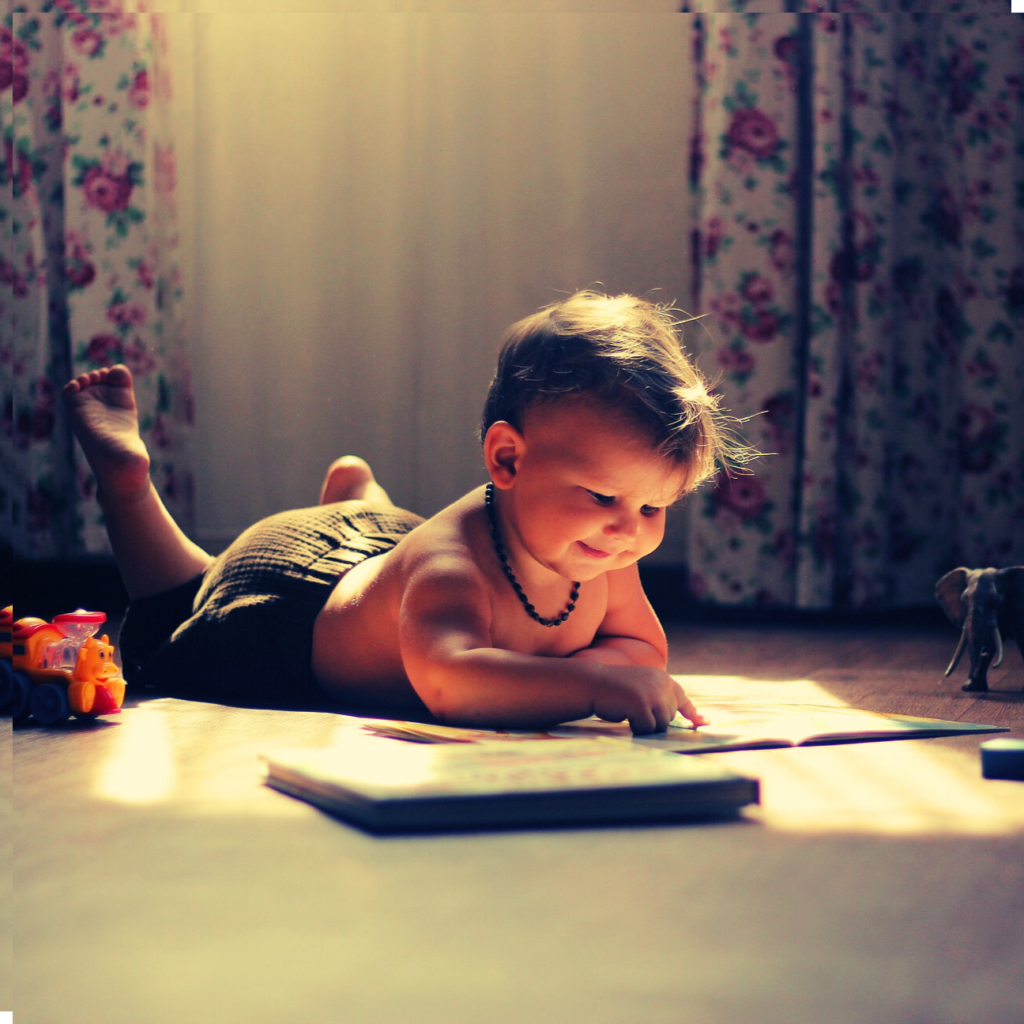 Baby with book